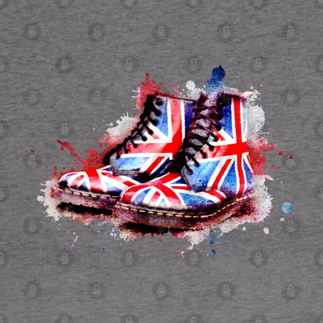 Union Jack flag Dr Martens Boots on White by CACreative